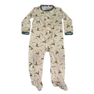 Magnetic Me Holiday Reindeer Christmas Sleeper PJs Footie Blue 6-9 Months